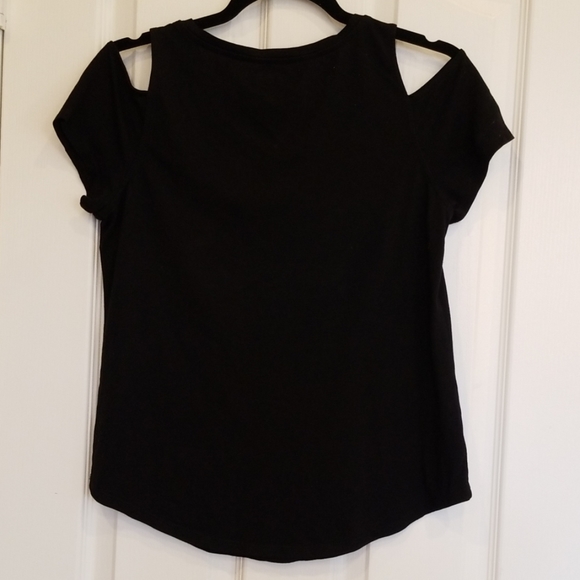 Black LOFT Tee with Shoulder Slits - Picture 4 of 4